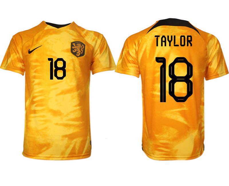Cheap Men 2022 World Cup National Team Netherlands home aaa version yellow 18 Soccer Jersey